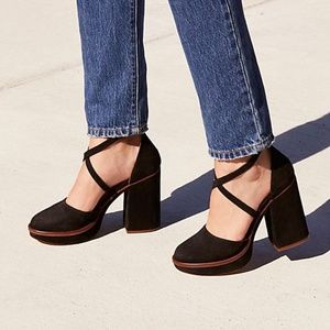 Free People Remi Suede Platform black heels block